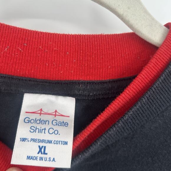 Vintage Las Vegas T-Shirt Sz XL Black Red Trim Single Stitch Paris Lady Made USA - Picture 4 of 14